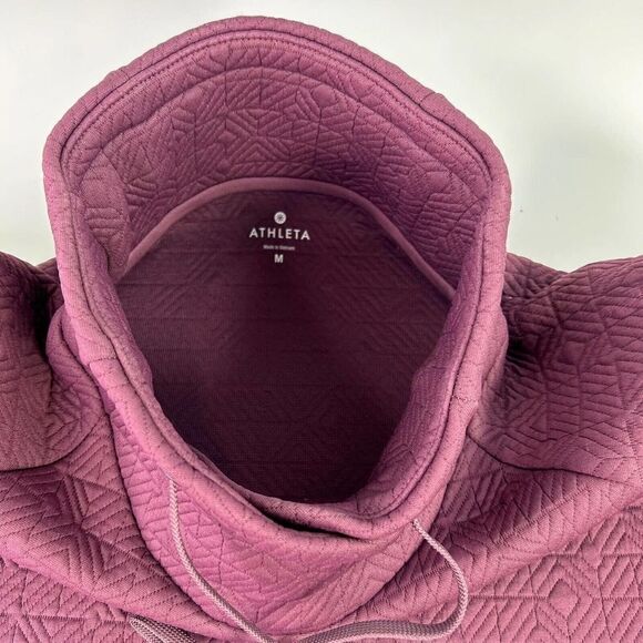 Athleta Ladie Tops Athleta Eggplant Purple Textured Sweatshirt Size M Turtleneck - Picture 11 of 15